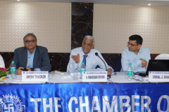 Chairman of the Panel CA H. Padamchand Khincha addressing the delegates Seen from L to R: S/ Shri CA Anish Thacker and CA Vishal Shah (Panellists)